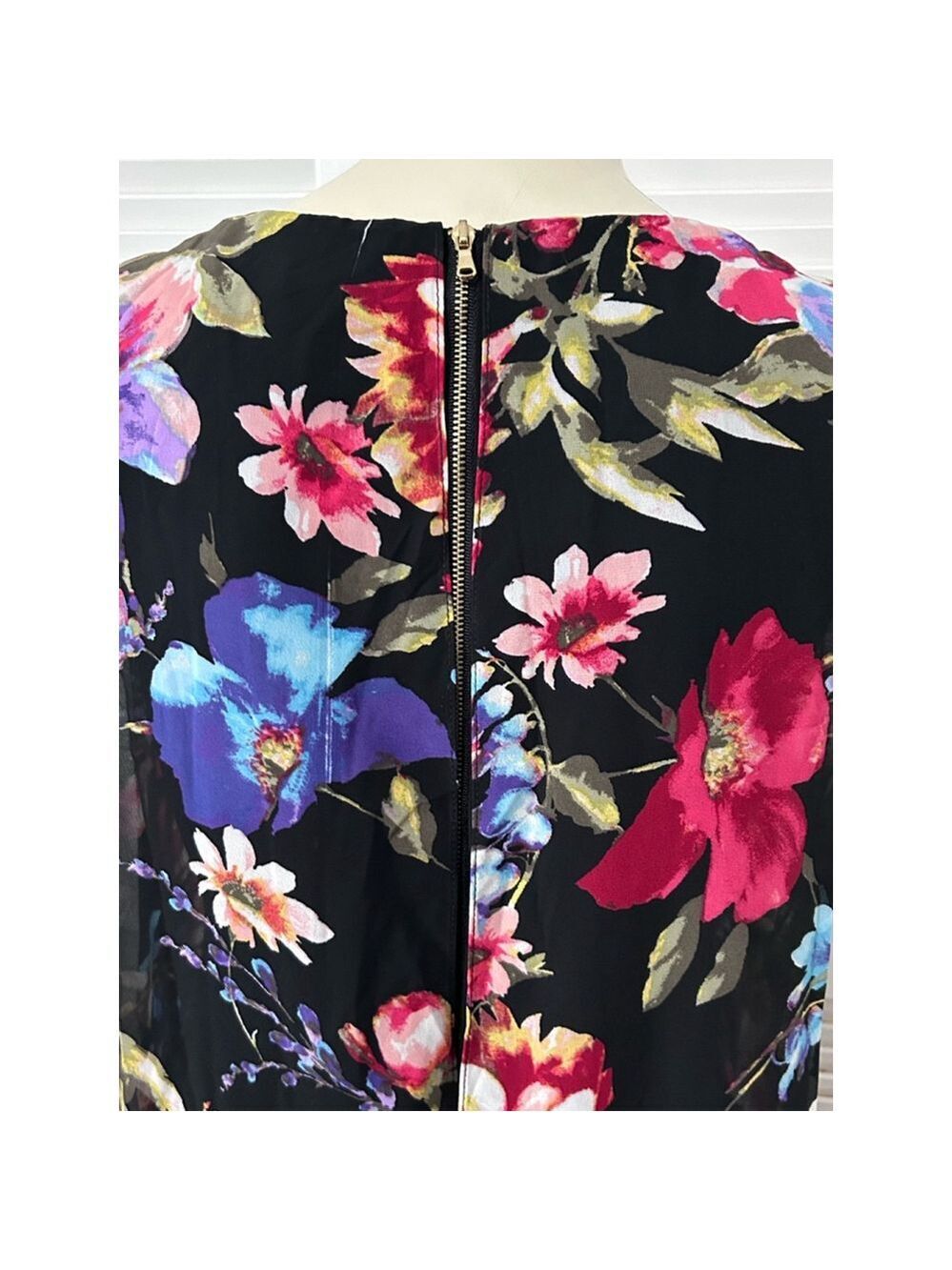 SL Fashions New York Dress Size 10 Black Floral - Picture 9 of 13